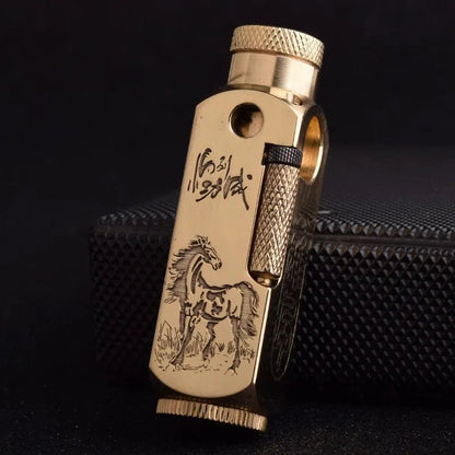 Luxury Far Eastern Brass Lighter – Premium Heavy - Duty Windproof Pocket Lighter - GiftMira