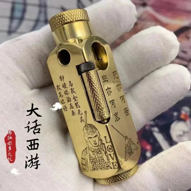 Luxury Japanese Brass Lighter – Premium Heavy - Duty Windproof Pocket Lighter - GiftMira