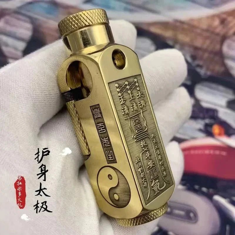 Luxury Japanese Brass Lighter – Premium Heavy - Duty Windproof Pocket Lighter - GiftMira