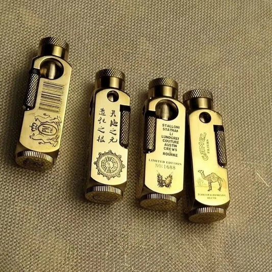 Luxury Japanese Brass Lighter – Premium Heavy - Duty Windproof Pocket Lighter - GiftMira