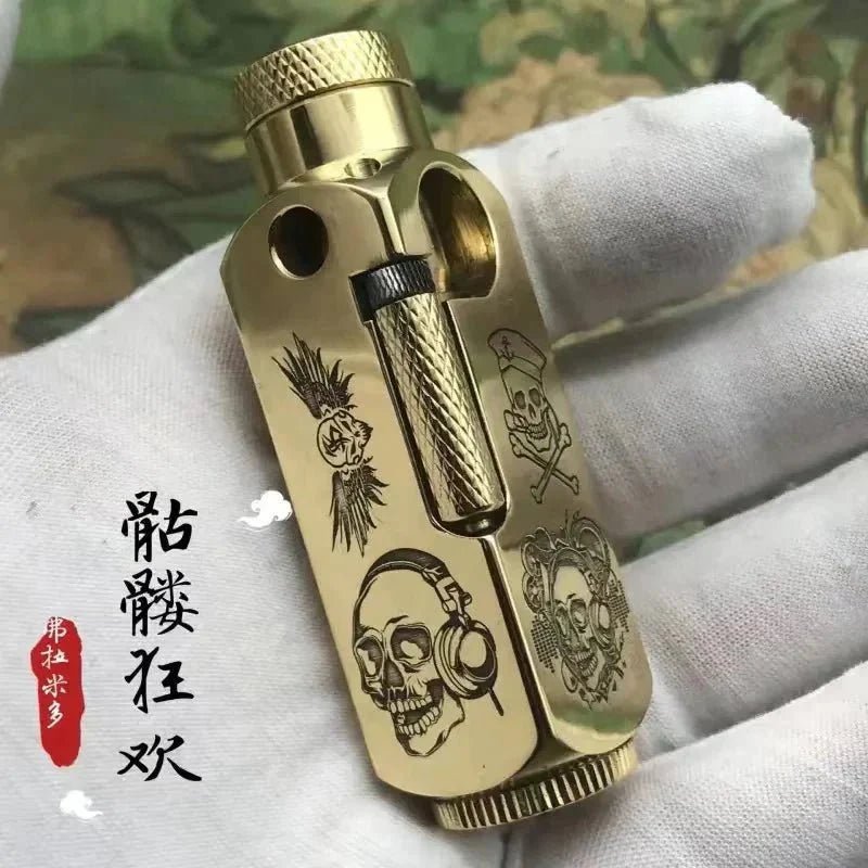 Luxury Japanese Brass Lighter – Premium Heavy - Duty Windproof Pocket Lighter - GiftMira