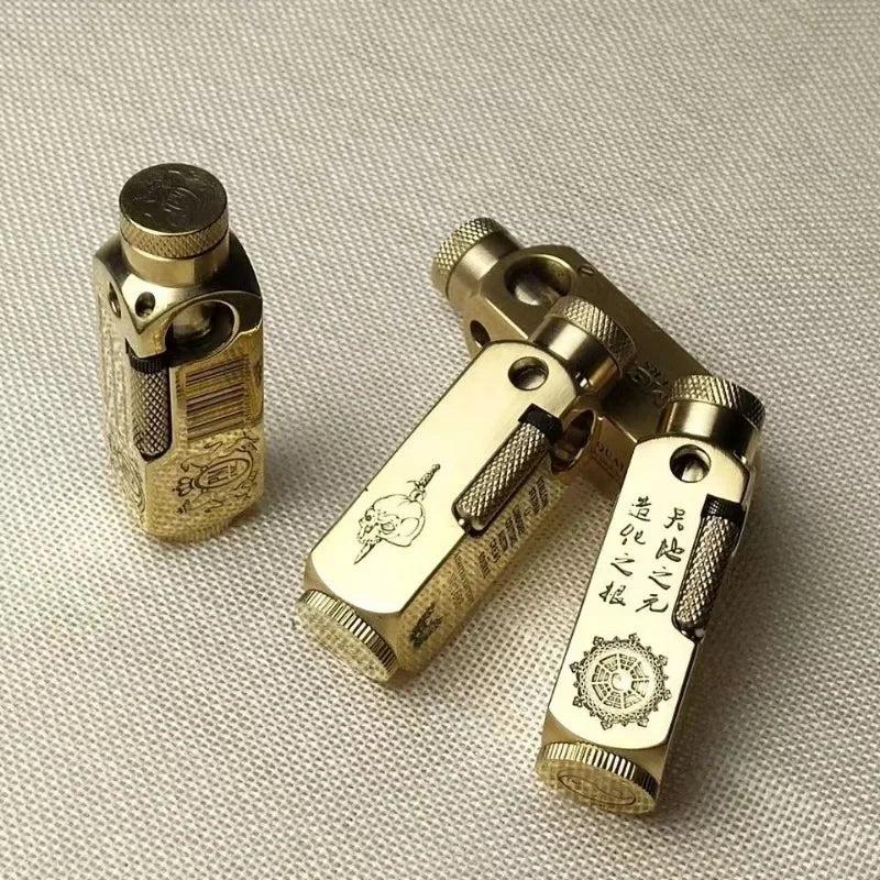 Luxury Japanese Brass Lighter – Premium Heavy - Duty Windproof Pocket Lighter - GiftMira