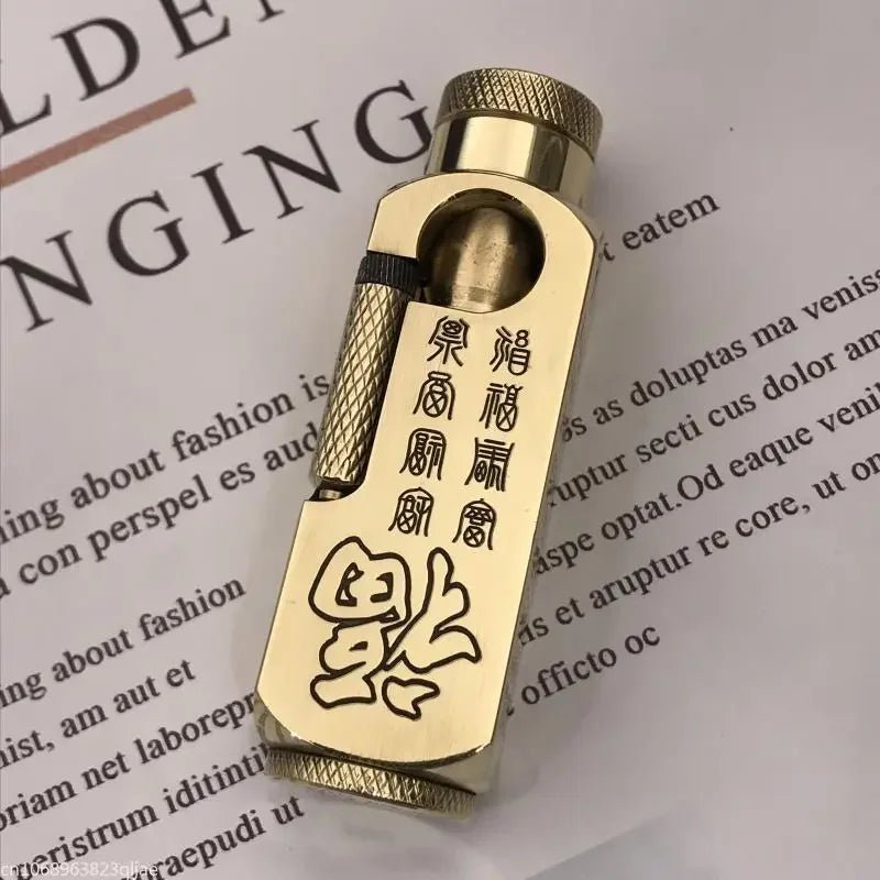 Luxury Japanese Brass Lighter – Premium Heavy - Duty Windproof Pocket Lighter - GiftMira