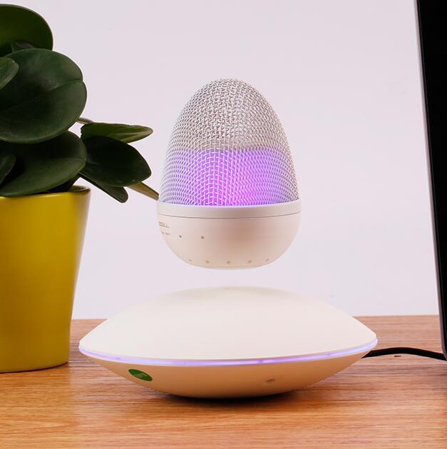 Magnetic Levitating Bluetooth Speaker – 360° Rotation RGB LED Floating Wireless Speaker - GiftMira