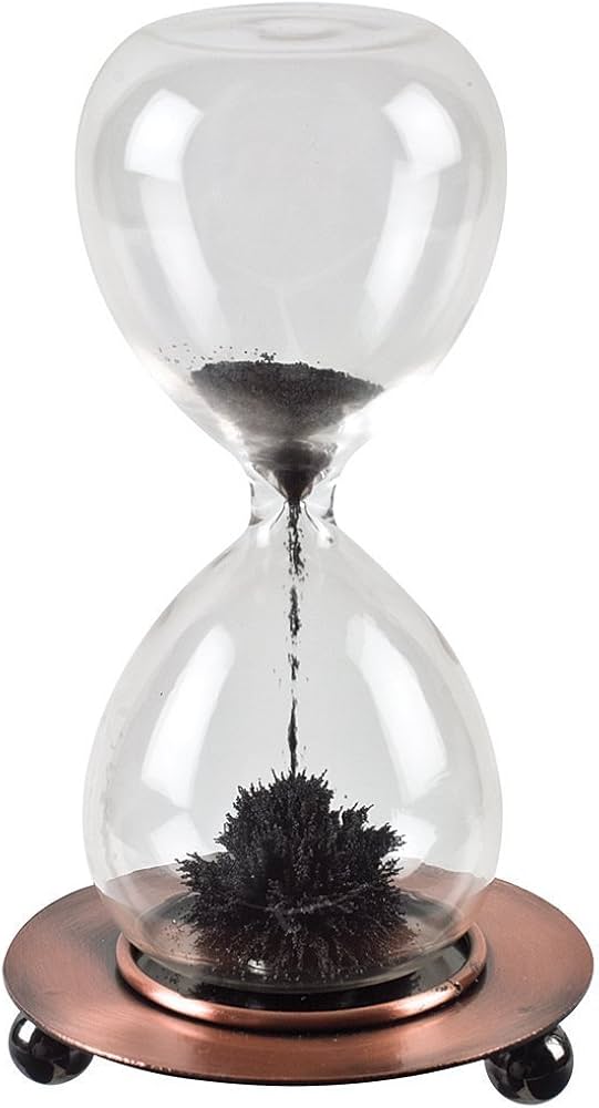 Magnetic Sand Hourglass Sculpture Desk Art Iron Filings Timer Glass Gift - GiftMira