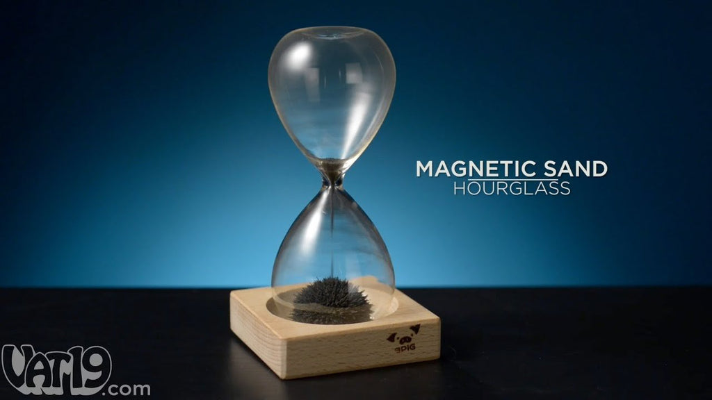 Magnetic Sand Hourglass Sculpture Desk Art Iron Filings Timer Glass Gift - GiftMira