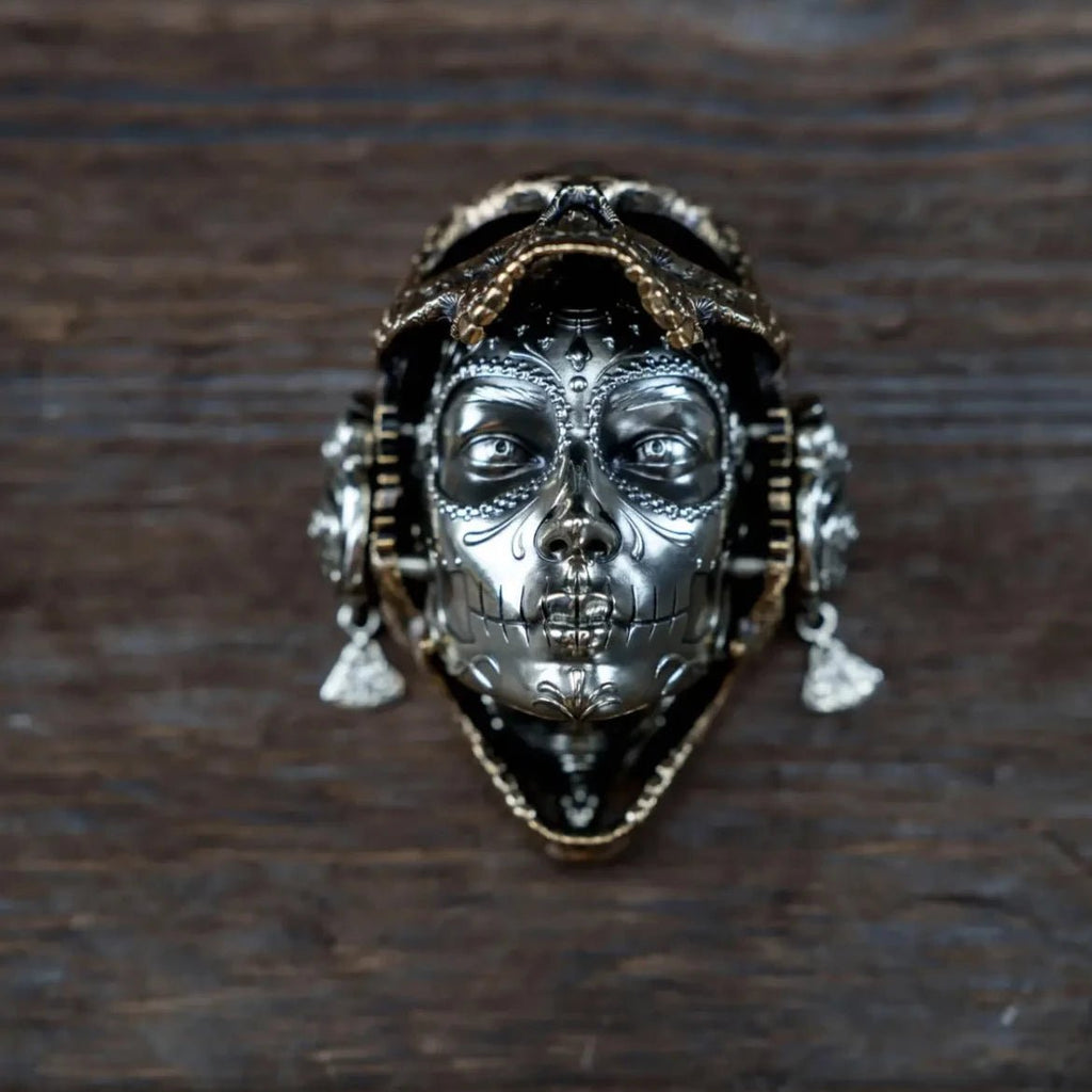 Mechanical Skeleton Mask Metal EDC Fidget Toy Magnetic Ornament - GiftMira