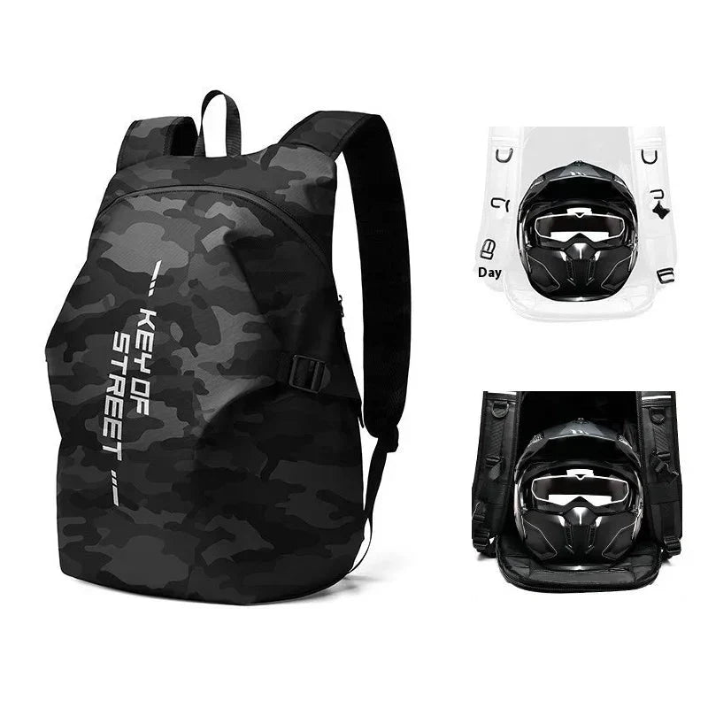 Motorcycle Backpack: Waterproof, Large Capacity, Full Helmet Bag - GiftWave.co