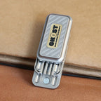 Metal Ghost Tuning Fork Fidget Slider EDC Desk Toy Stainless Steel 3-Layer - GiftMira