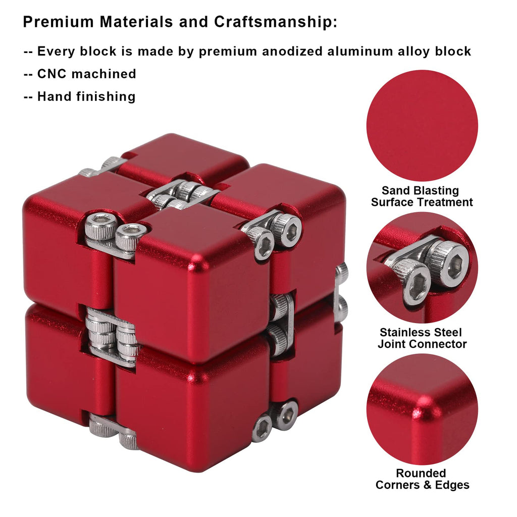 Metal Infinity Cube Fidget Toy – CNC Machined Aluminum Alloy Desk Toy for Focus & Stress, Adults & Kids - GiftMira
