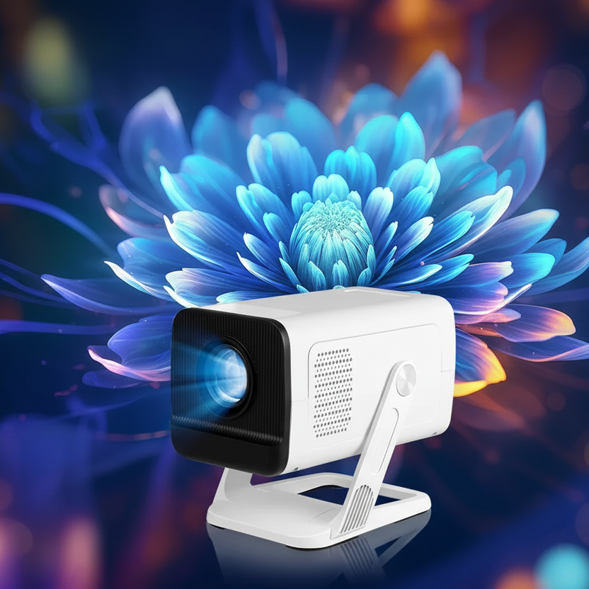 Mini Portable Projector 1080P WiFi Bluetooth, Outdoor Movie Projector Auto Keystone, 180° Rotation - GiftMira