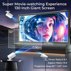 Mini Portable Projector 1080P WiFi Bluetooth Outdoor Movies – Auto Keystone 500 ANSI - GiftMira