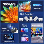 Mini Portable Projector 1080P WiFi Bluetooth Outdoor Movies – Auto Keystone 500 ANSI - GiftMira