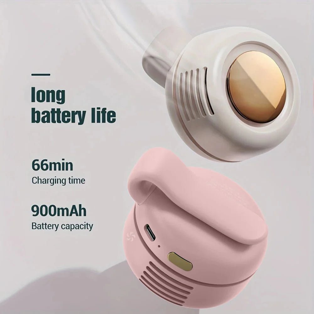 Mini Waist Clip Fan – Portable Wearable 3 - Speed USB - C Rechargeable Belt & Neck Fan, 5H Battery, Hands - Free - GiftMira