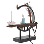 Modern Chinese Backflow Incense Burner Waterfall Ceramic Holder for Home Décor, Meditation & Stress Relief Gift Set - GiftMira