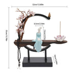Modern Chinese Backflow Incense Burner Waterfall Ceramic Holder for Home Décor, Meditation & Stress Relief Gift Set - GiftMira