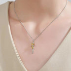 Mother & Child Hugging Pendant Necklace – Stainless Steel Minimalist Mom Charm, Anniversary Jewelry Gift - GiftMira