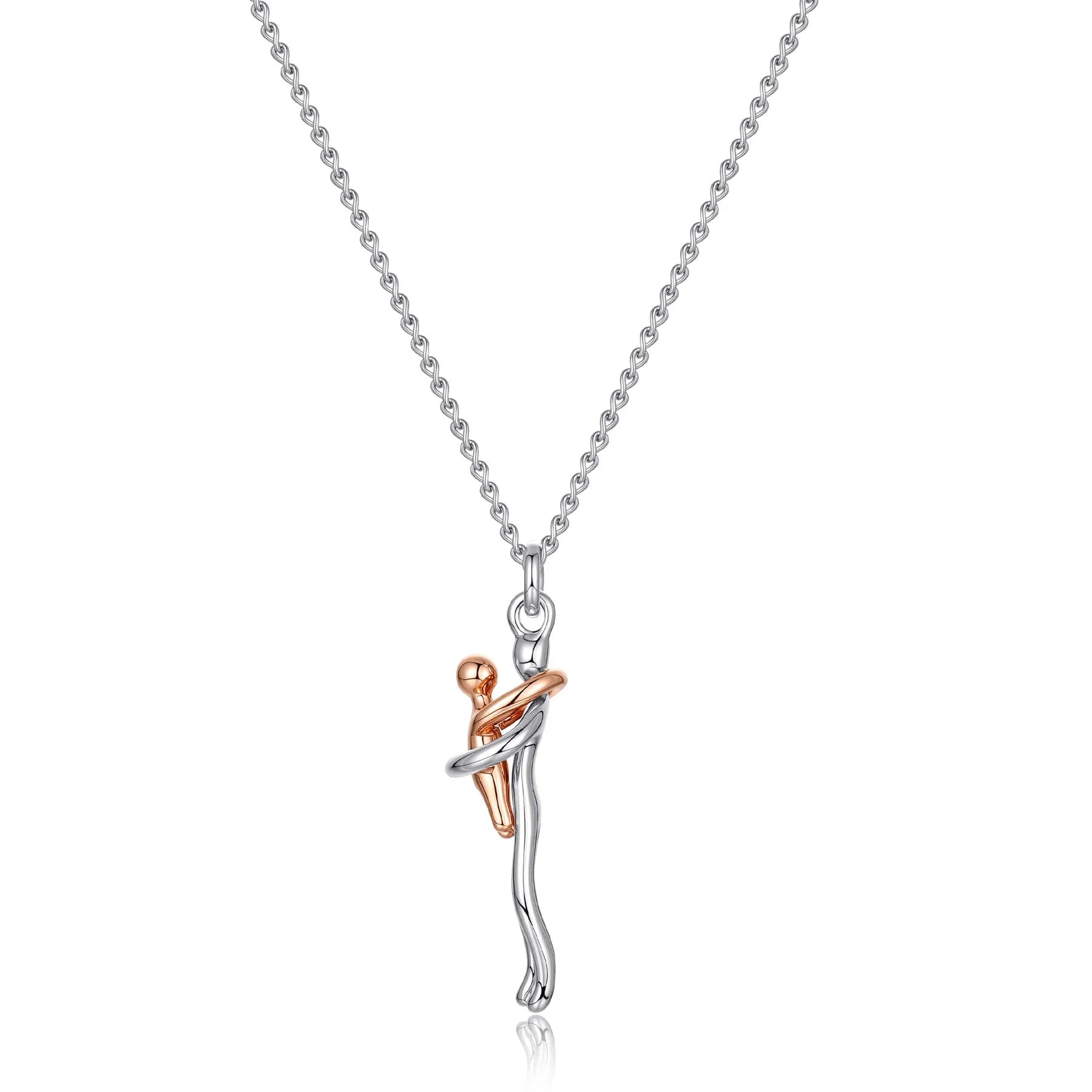 Mother & Child Hugging Pendant Necklace – Stainless Steel Minimalist Mom Charm, Anniversary Jewelry Gift - GiftMira