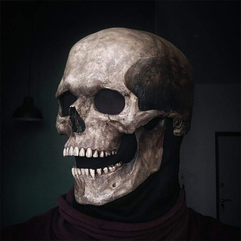 Movable Jaw Realistic Skull Mask - Best Full Head Halloween Latex Mask for Cosplay - GiftMira