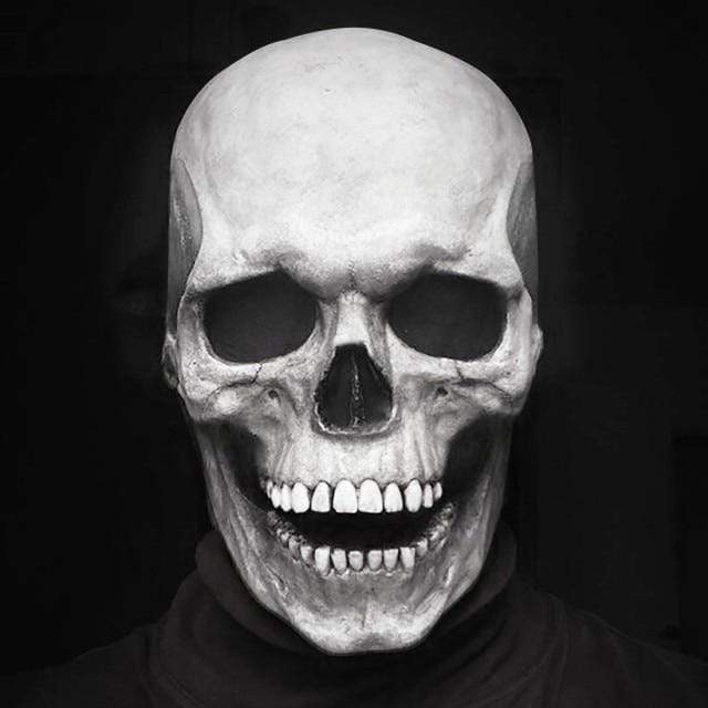 Movable Jaw Realistic Skull Mask - Best Full Head Halloween Latex Mask for Cosplay - GiftMira