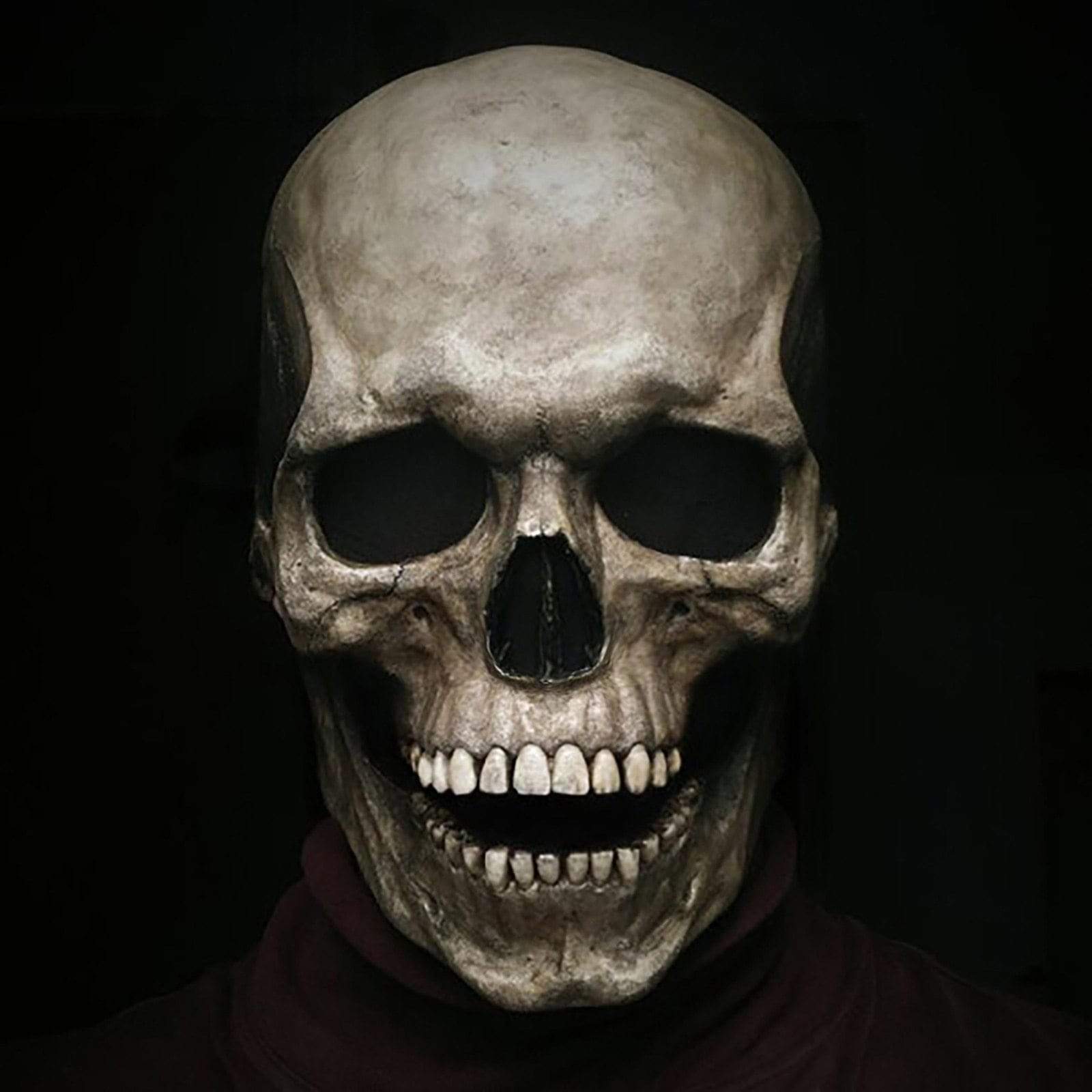Movable Jaw Realistic Skull Mask - Best Full Head Halloween Latex Mask for Cosplay - GiftMira