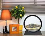 Moving Sand Art Liquid Motion Frame 7 Inch Round Glass 3D Sandscape Desk Gift - GiftMira