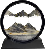 Moving Sand Art Liquid Motion Frame 7 Inch Round Glass 3D Sandscape Desk Gift - GiftMira