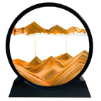 Moving Sand Art Liquid Motion Frame 7 Inch Round Glass 3D Sandscape Desk Gift - GiftMira