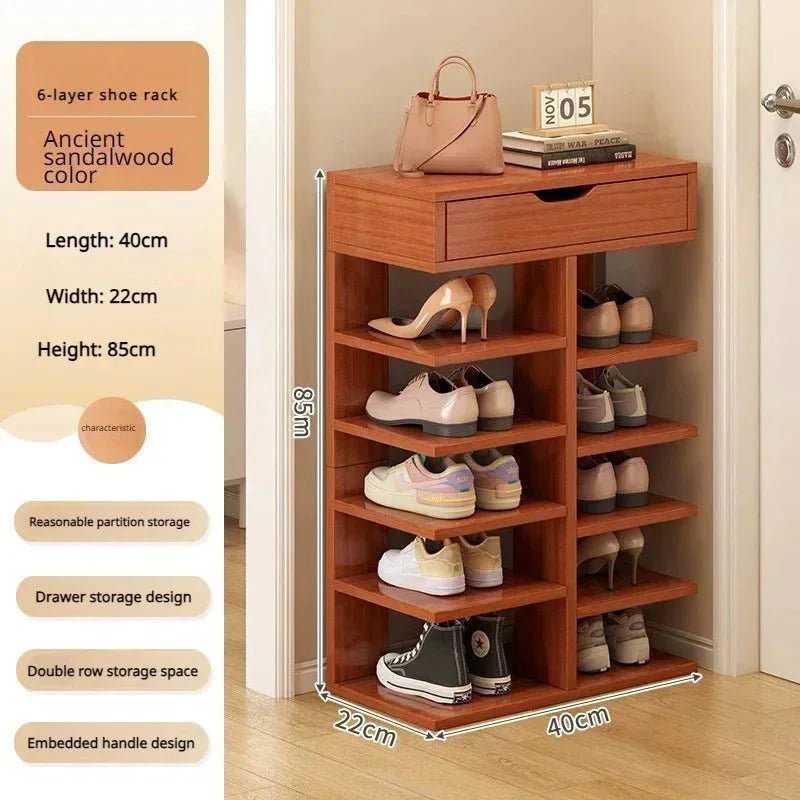 Multilayer Shoe Cabinet with Top Drawer Organizer: Space - Saving Home Furniture - GiftMira