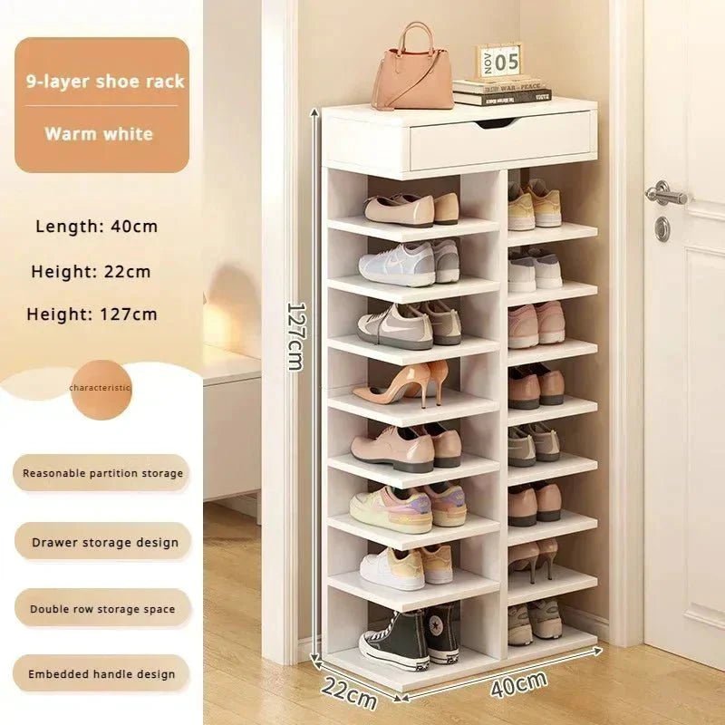 Multilayer Shoe Cabinet with Top Drawer Organizer: Space - Saving Home Furniture - GiftMira