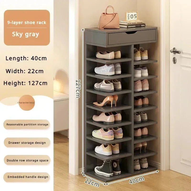 Multilayer Shoe Cabinet with Top Drawer Organizer: Space - Saving Home Furniture - GiftMira