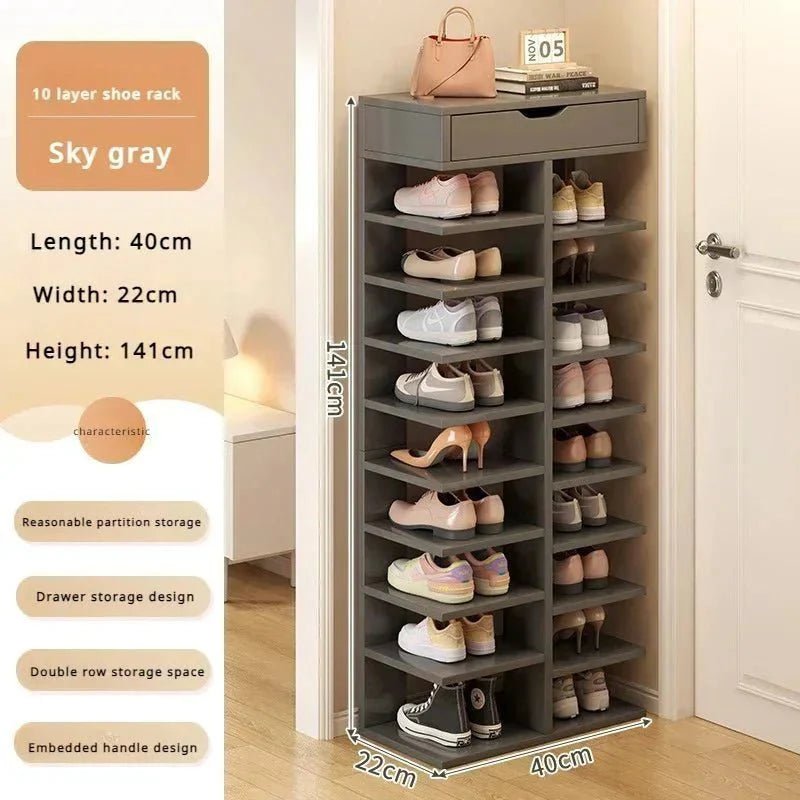 Multilayer Shoe Cabinet with Top Drawer Organizer: Space - Saving Home Furniture - GiftMira
