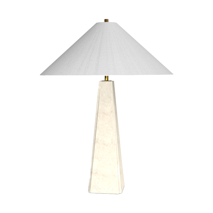 Nordic Wabi - Sabi Table Lamp Natural Stone Base Linen Shade Minimalist Japandi Bedside Desk Light - GiftMira
