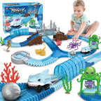 Ocean Adventure Shark Race Track | Flexible STEM Toy Set for Kids 3+ - GiftMira