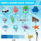 Ocean Adventure Shark Race Track | Flexible STEM Toy Set for Kids 3+ - GiftMira
