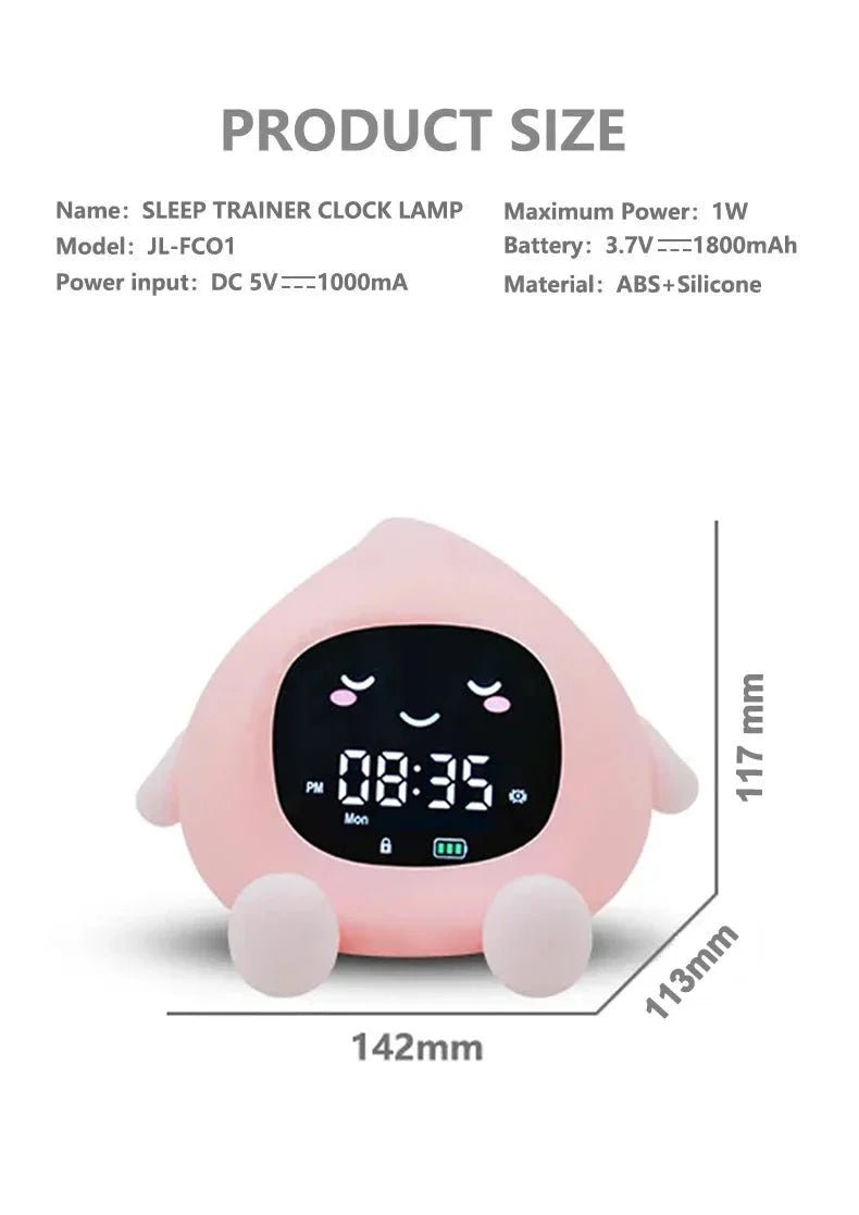 ORIA Kids Alarm Clock – Smart Sleep Training & 9 - Color LED Night Light - GiftMira