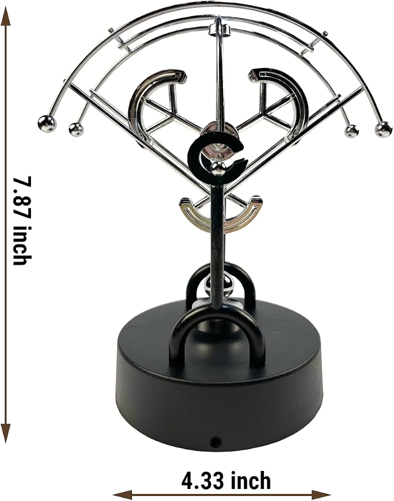Perpetual Motion Kinetic Desk Sculpture — Balancing Swing Art, Metal Office Desk Décor Gift - GiftMira