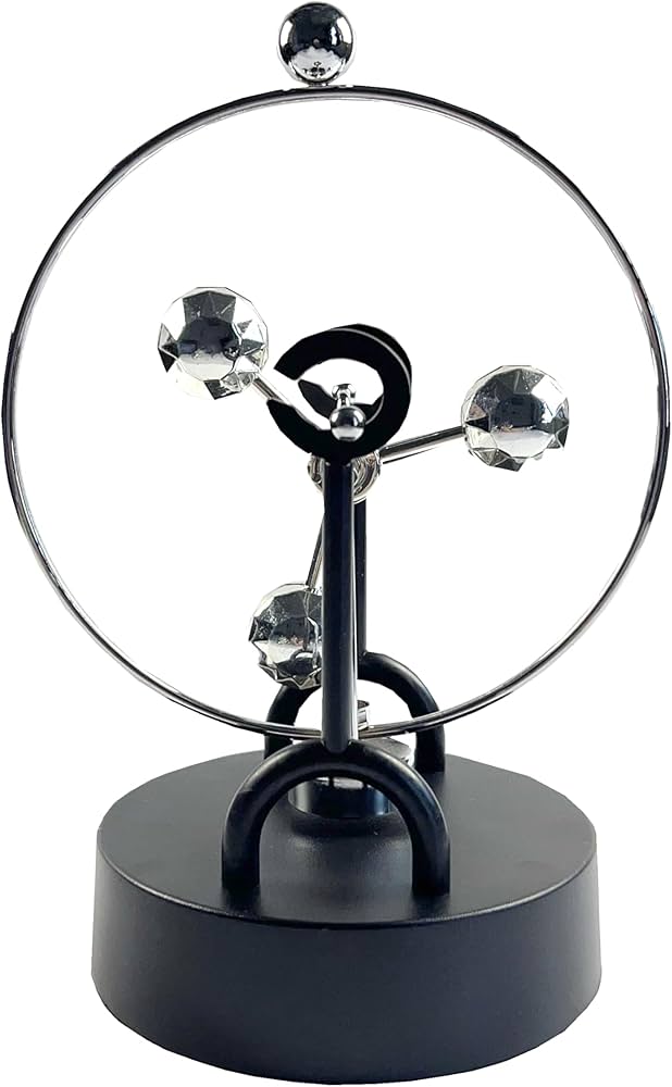 Perpetual Motion Kinetic Desk Sculpture — Balancing Swing Art, Metal Office Desk Décor Gift - GiftMira