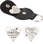 Pocket Hug Keepsake Keychain – Leather Pouch Token Gift with Message Card for Partner, Son & Loved Ones - GiftMira