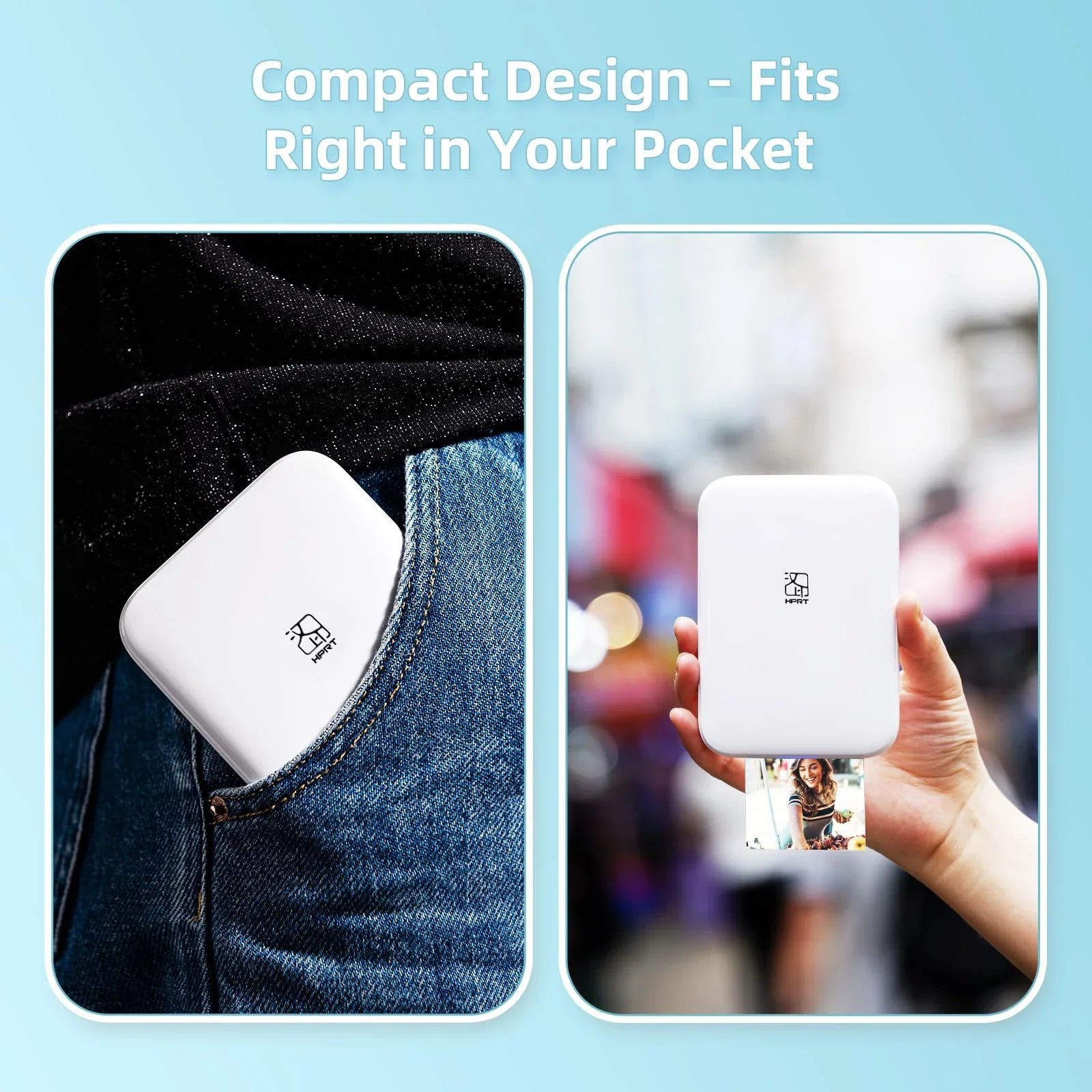 Portable Color Photo Printer Bluetooth Mini Mobile Pocket Printer 2x3 Inch HD Picture Printer - GiftMira