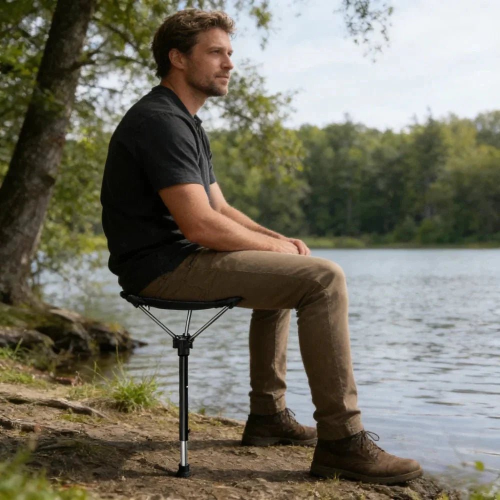 Portable Compact Folding Camping Chair – Ultralight Telescoping Seat Stick with Carry Bag 300 Lb Cap - GiftMira