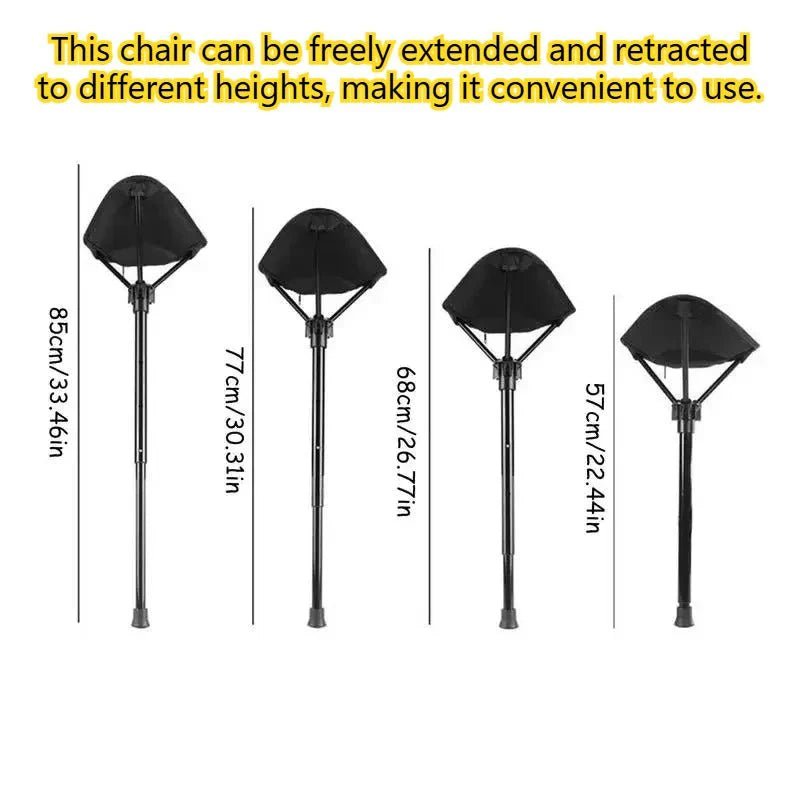 Portable Compact Folding Camping Chair – Ultralight Telescoping Seat Stick with Carry Bag 300 Lb Cap - GiftMira