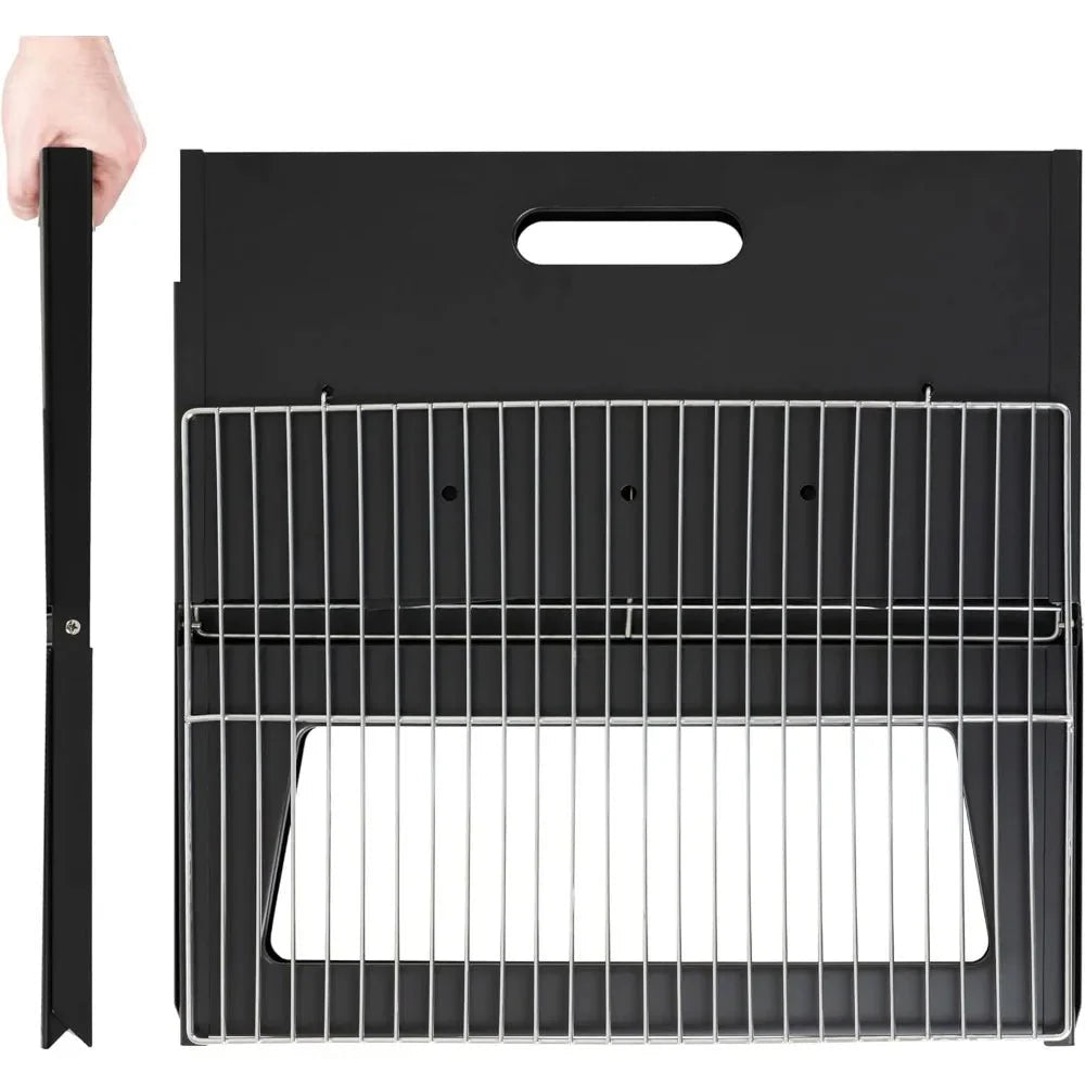 Portable Notebook BBQ Grill Foldable Charcoal Barbecue Grill for Camping Travel Picnic Outdoor Cooking - GiftMira