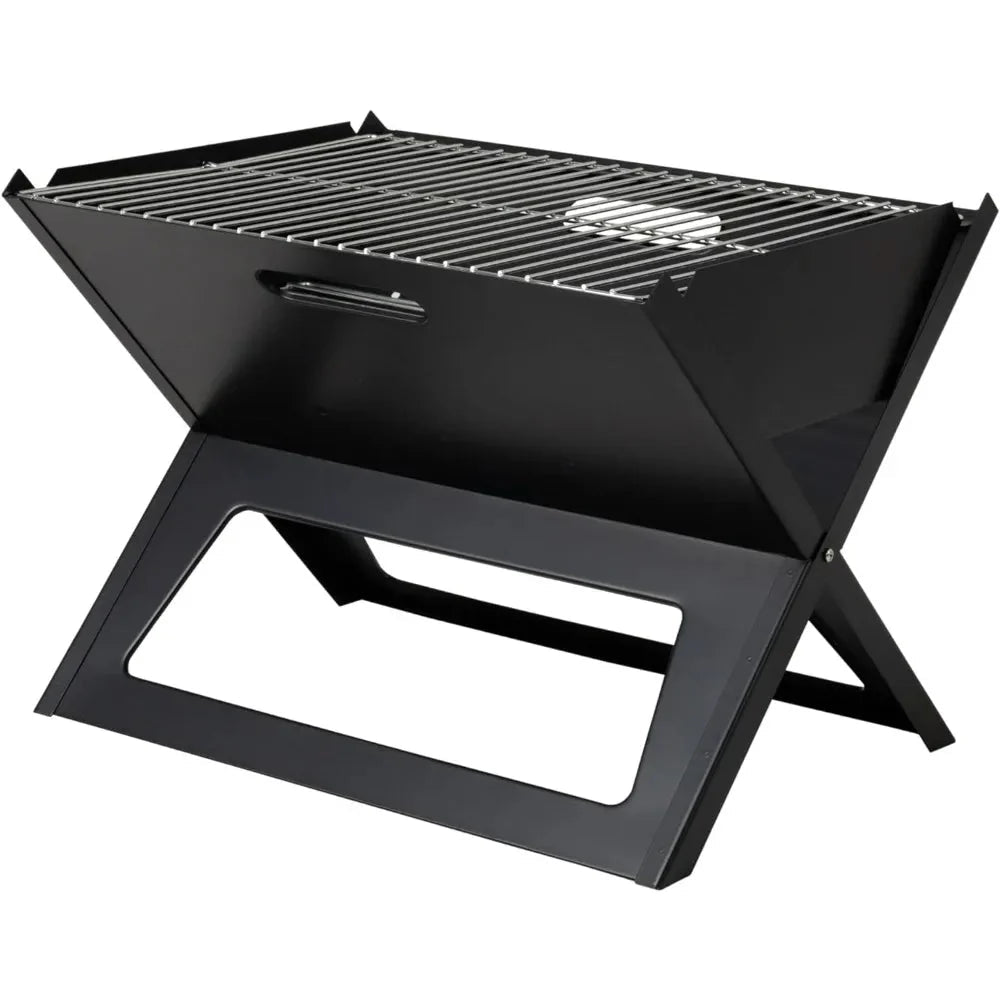 Portable Notebook BBQ Grill Foldable Charcoal Barbecue Grill for Camping Travel Picnic Outdoor Cooking - GiftMira