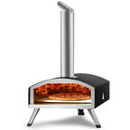Portable Outdoor Pizza Oven Wood Fired – 12" Multi - Fuel Pellet Pizza Maker, 450°C, Foldable Legs, Stone + Peel - GiftMira