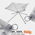 Portable Stainless Steel Fire Pit Grill Foldable Camping BBQ Bonfire Rack Outdoor Wood Stove Stand - GiftMira