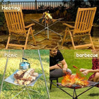 Portable Stainless Steel Fire Pit Grill Foldable Camping BBQ Bonfire Rack Outdoor Wood Stove Stand - GiftMira