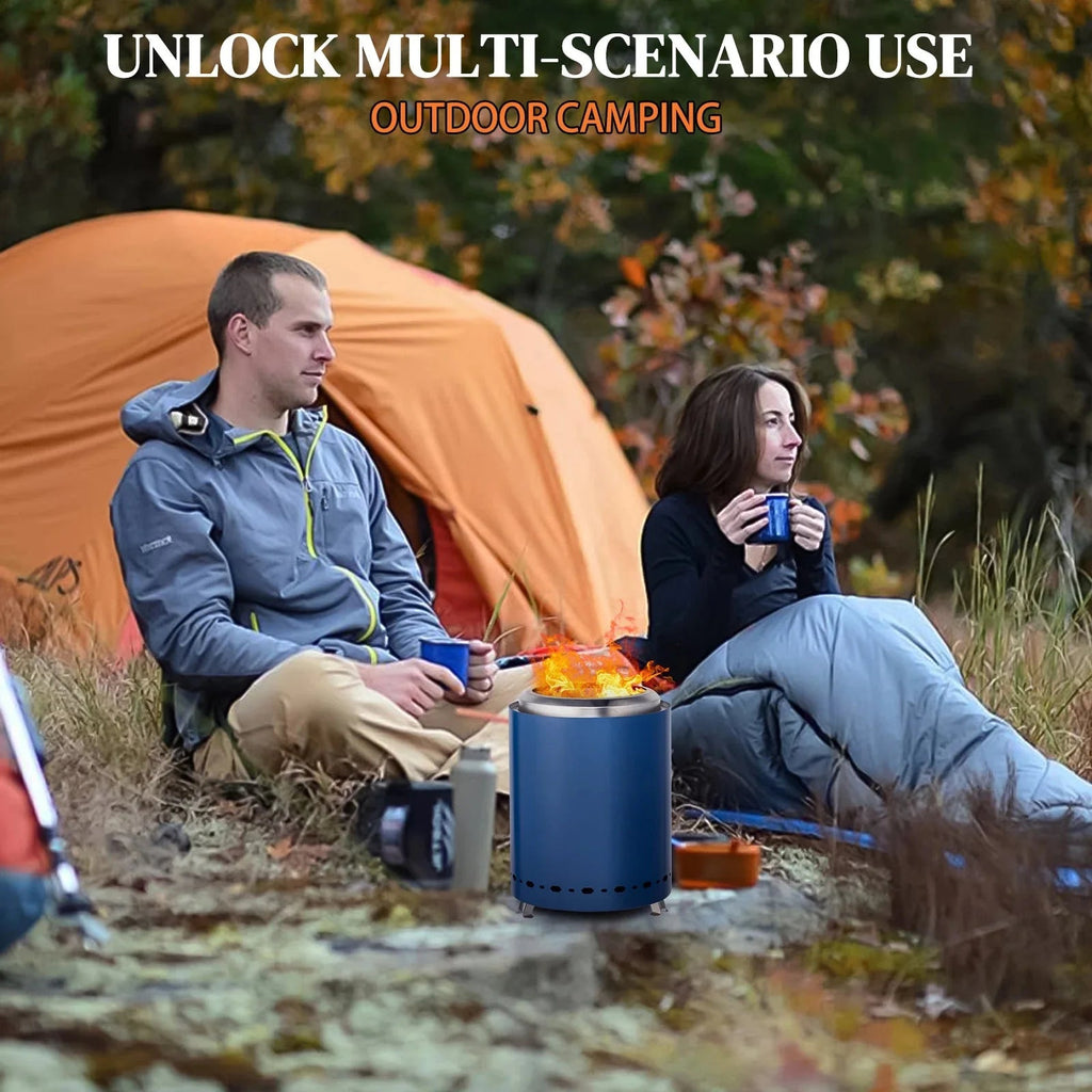 Portable Tabletop Fire Bowl | Outdoor Mini Camping Fire Pit — Blue - GiftMira