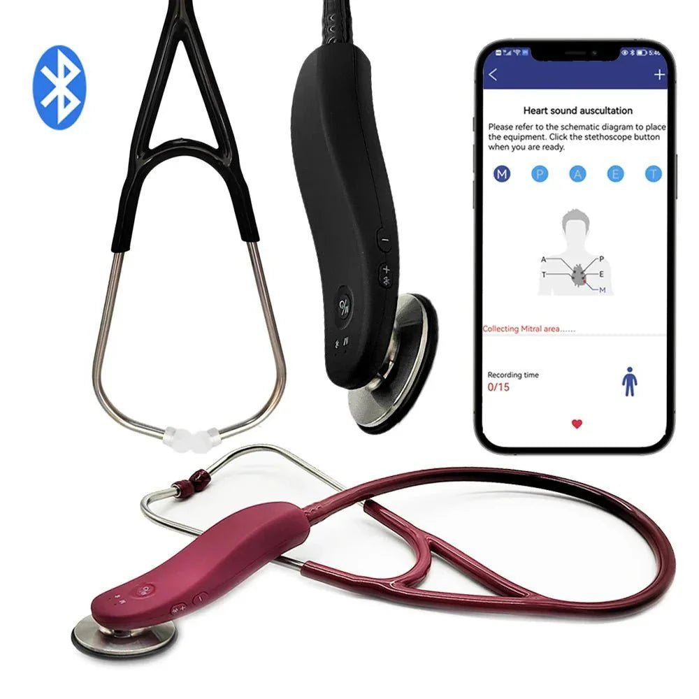 Premium Bluetooth Digital Stethoscope – Wireless 40x Amplified Sound with OLED Display - GiftMira