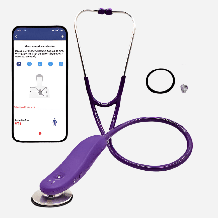 Premium Bluetooth Digital Stethoscope – Wireless 40x Amplified Sound with OLED Display - GiftMira